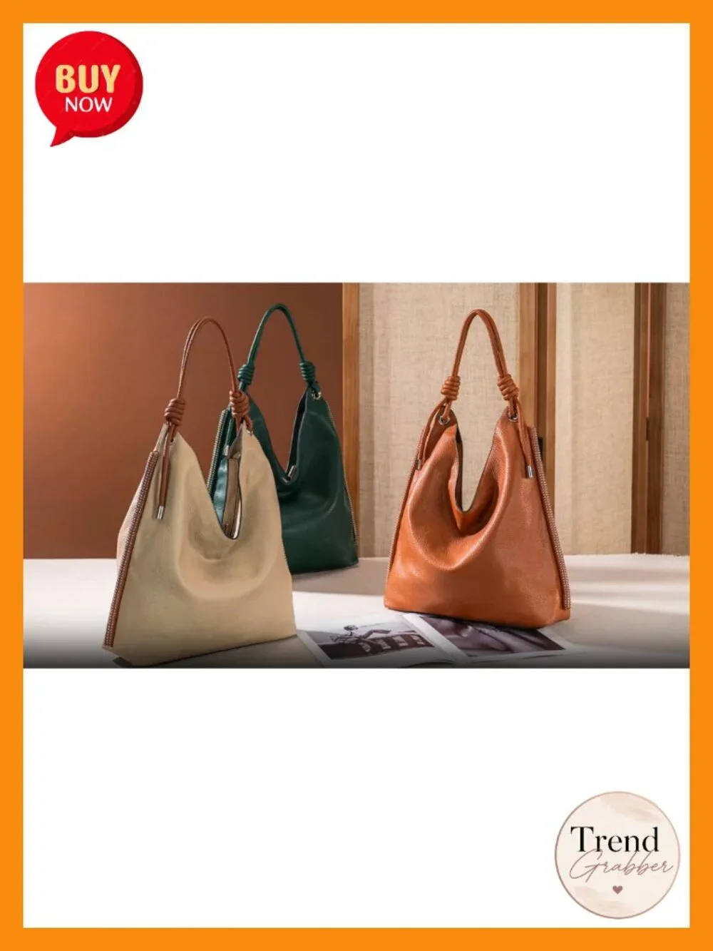 PU Leather Hobo Bag Soft Slouchy Top Handle Knot Strap Shoulder Purse